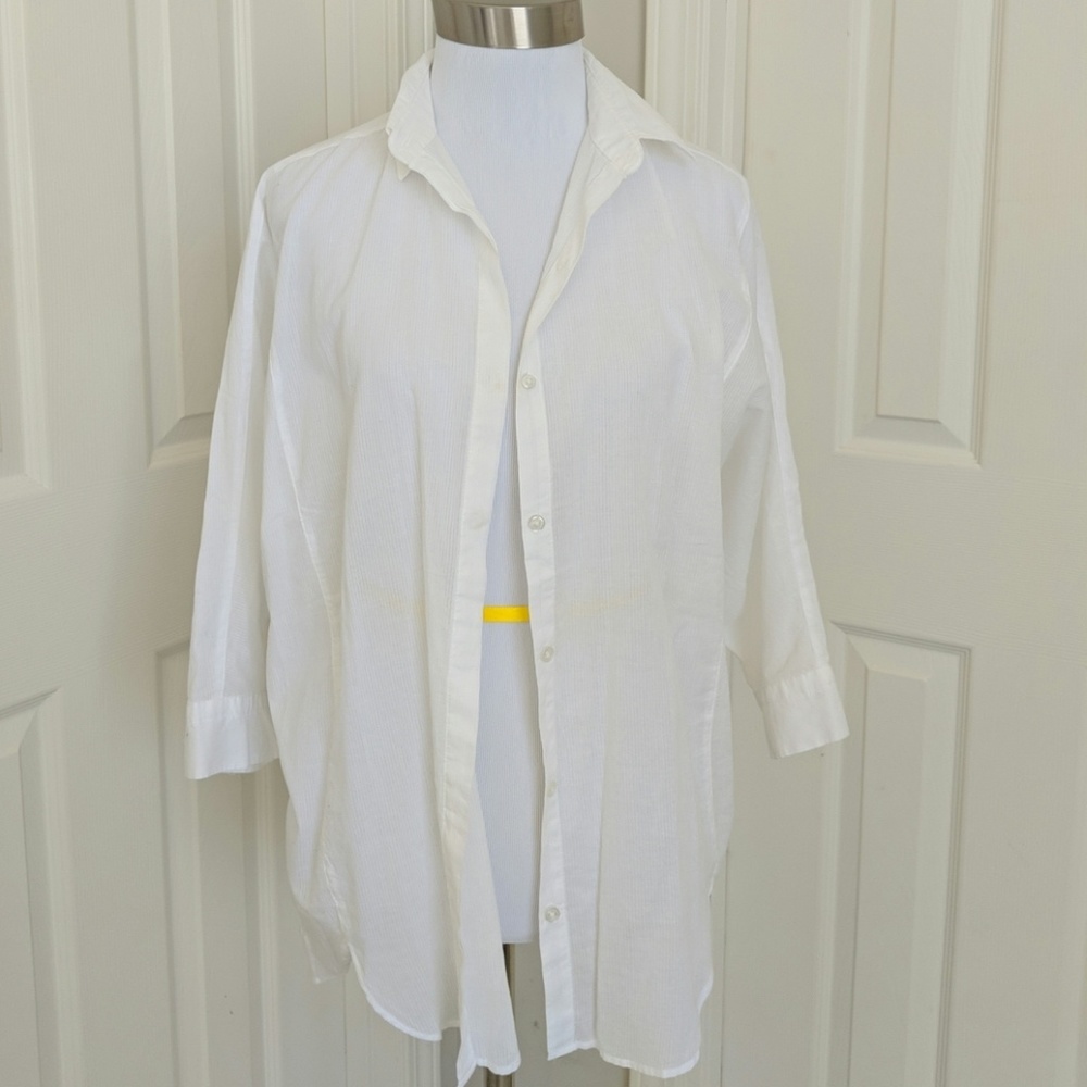 Loft white button down size XS 3/4 sleeve NWT